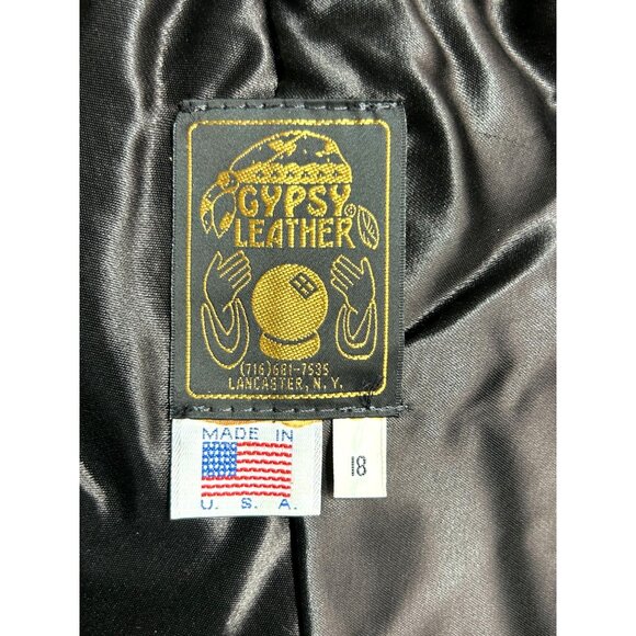 Vintage Gypsy Women's Black Leather Fringe Jacket Western Bohemian Size 18 3085 - Picture 5 of 15